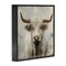 Stupell Industries Fluffy Longhorn Cattle Framed Giclee Wall Art Design by Steve Huntziker